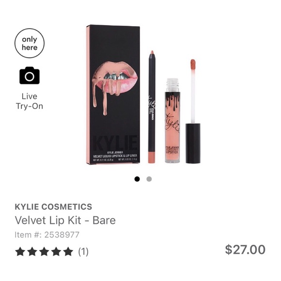 Kylie Cosmetics Velvet Lip Kit in Bare - Picture 3 of 7